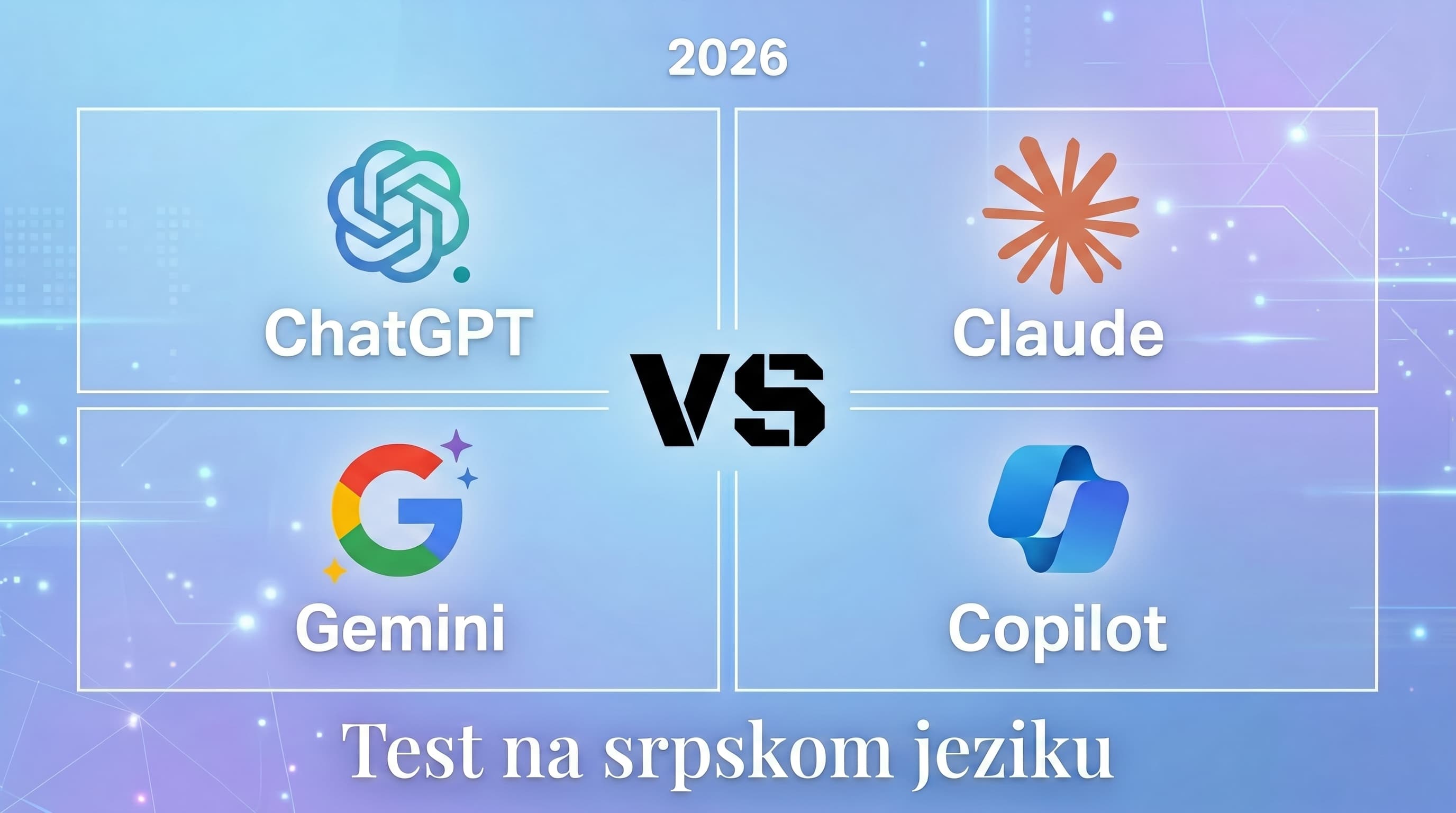 ChatGPT vs Claude vs Gemini vs Copilot: ko pobeđuje na srpskom? (2026)